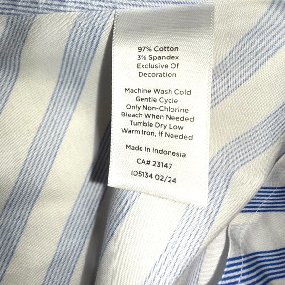 NWT TALBOTS NON-IRON PERFECT SHIRT - GALA STRIPE Plus 14W Blue/White - Picture 16 of 16
